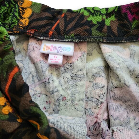 Lularoe Madison Box Pleats w/ Pockets Floral Brown/Orange Skirt Women Sz Small - Picture 4 of 7